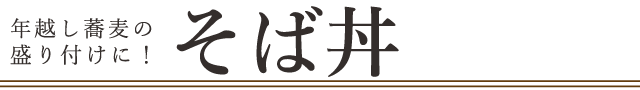 年越し蕎麦におすすめ丼ぶり