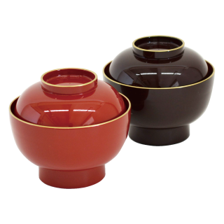 雑煮椀大名型 渕金塗 朱