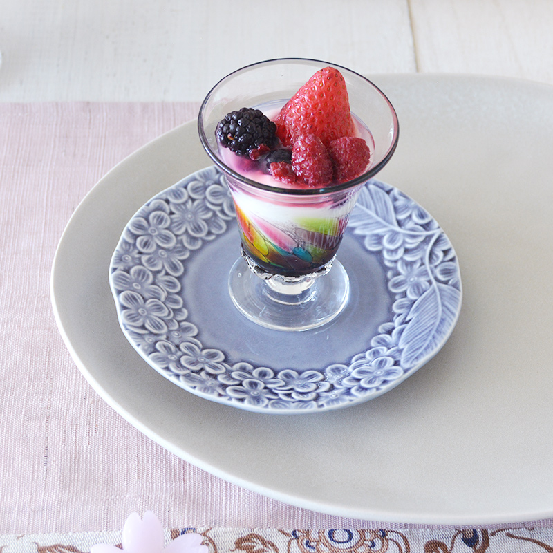 花彫りプレート S 青紫