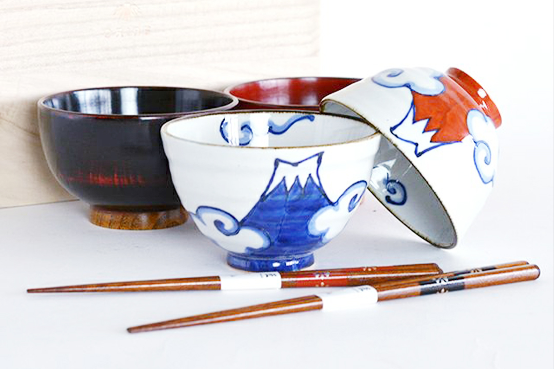 富岳 ペア茶碗＆汁椀６点セット