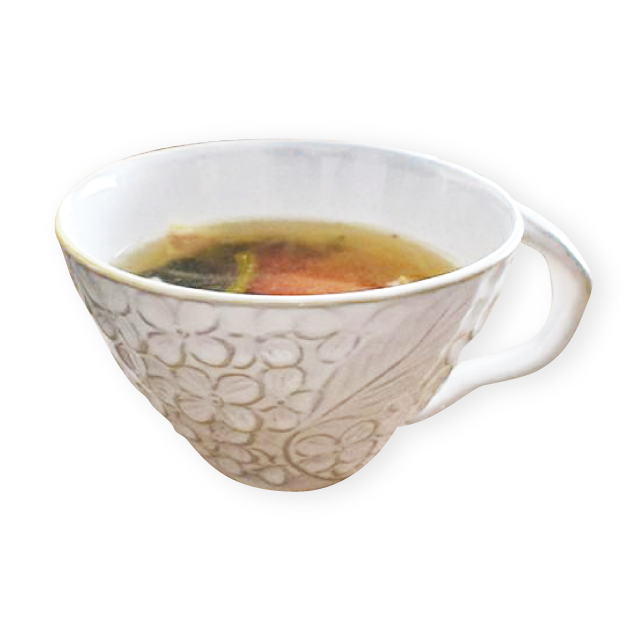 花彫り スープカップ ホワイト