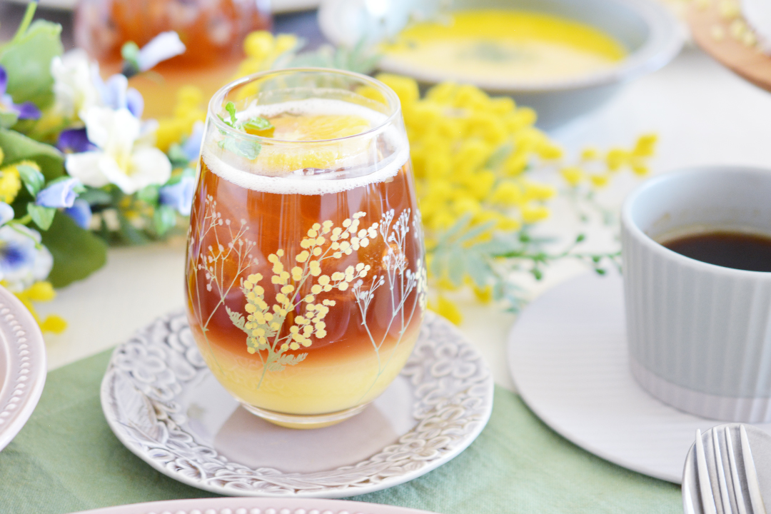 花文ペアタンブラー ミモザ・かすみ草