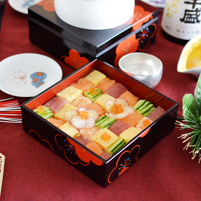 福梅 15㎝三段重 黒