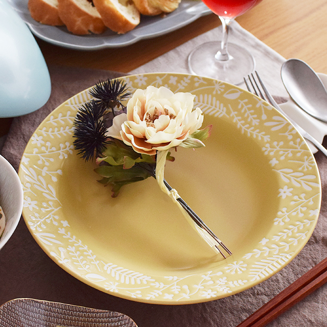 ボタニカル リムクープ23cm イエローマット