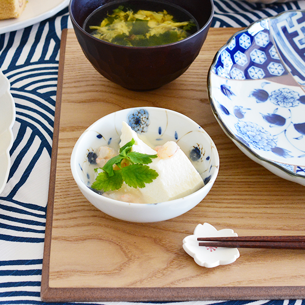 瑠璃小紋波角小皿