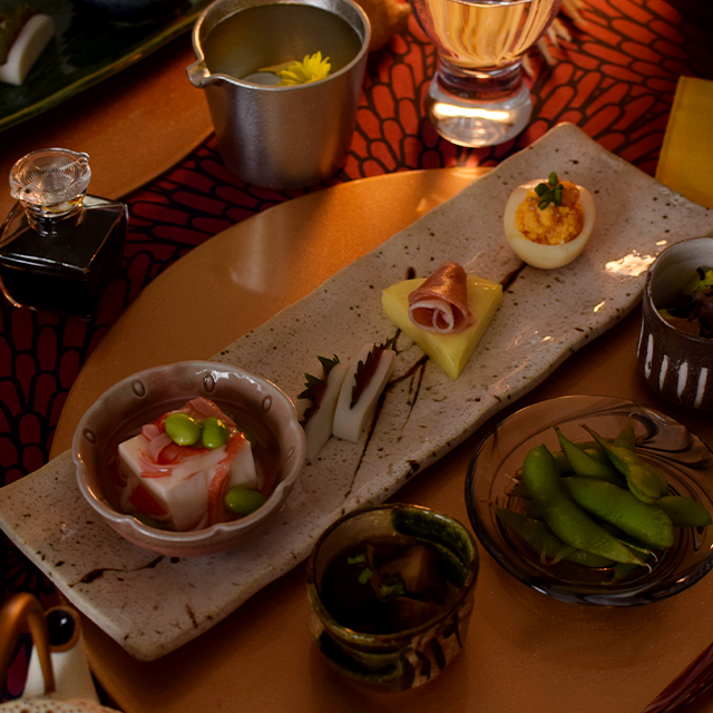 アメ釉流しサンマ皿 小