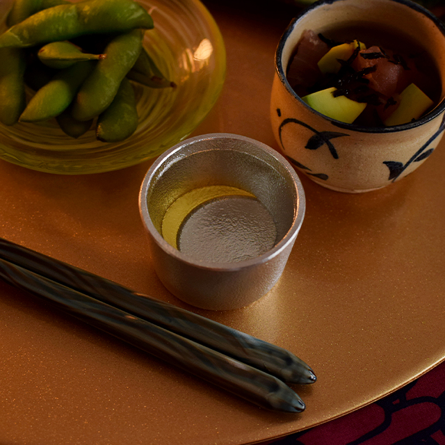 ぐい呑 月 金箔