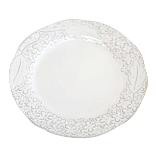 花彫り プレート L ホワイト
