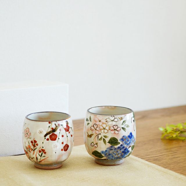 四季草花 組湯呑｜和食器通販｜織部 Online Store【公式】