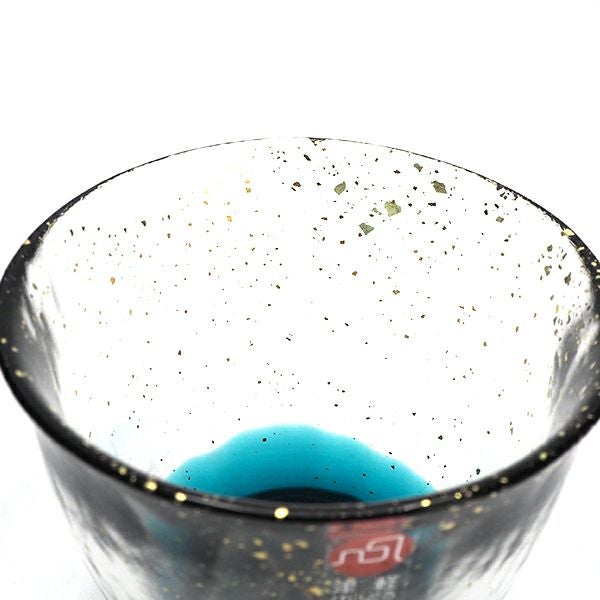 贈り物やおみやげに金彩ロックグラス 碧