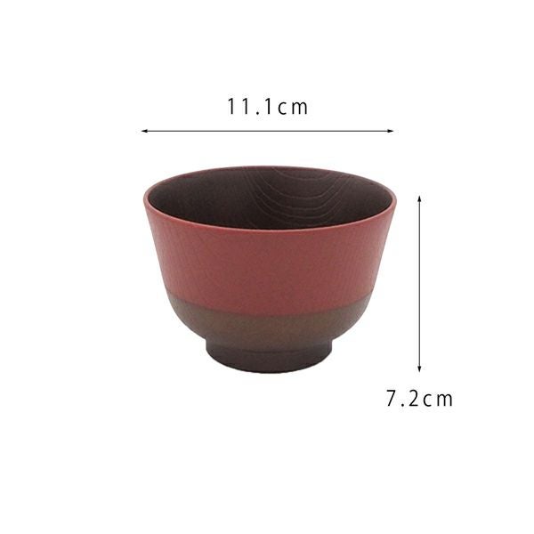 茶碗 羽反椀朱桐唐草4個組 日本伝統色 羽反塗分汁椀 古代朱｜和食器