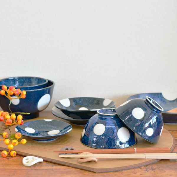 軽～い 窯変紺水玉 丼｜和食器通販｜織部 Online Store【公式】