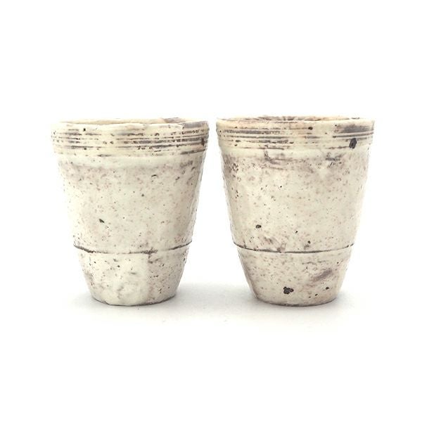 丁寧な手仕事藤本智弘さんの粉引線刻湯呑 小