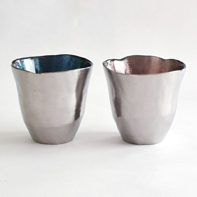 銀彩 フリーグラス ペア小皿付｜和食器通販｜織部 Online Store【公式】