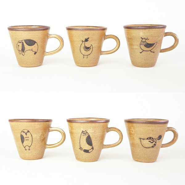 倉知栞里さんの器BROWN ANIMALS マグカップ トリ1