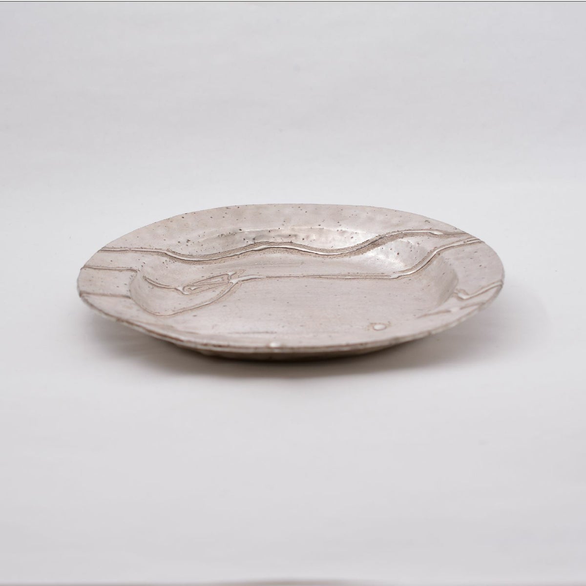 銀彩リム皿 / 中