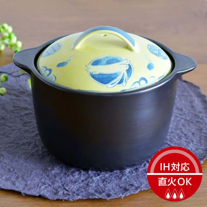 IH うさぎ 丸紋 ごはん炊き 土鍋｜和食器通販｜織部 Online Store【公式】