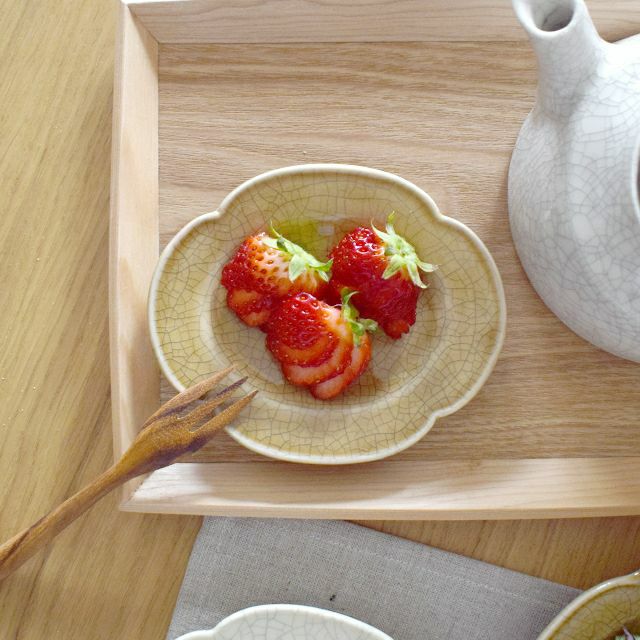 oribe pottery オーバル プチプレート 墨貫入 ブラウン｜和食器通販
