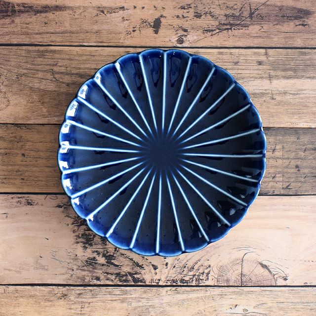 ぎやまん陶 8寸皿 ナス紺ブルー｜和食器通販｜織部 Online Store【公式】
