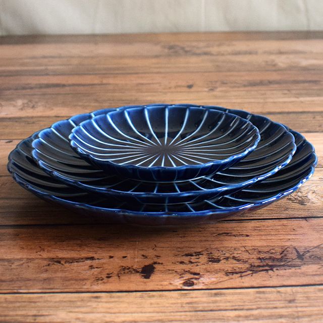 ぎやまん陶 8寸皿 ナス紺ブルー｜和食器通販｜織部 Online Store【公式】