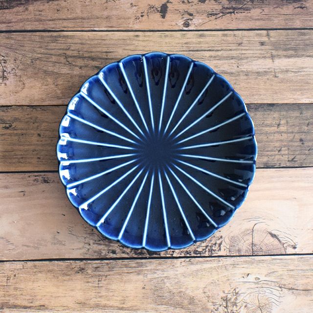 ぎやまん陶 7寸皿 ナス紺ブルー｜和食器通販｜織部 Online Store【公式】