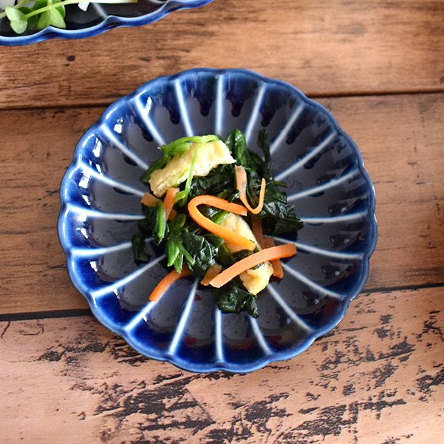 ぎやまん陶 8寸皿 ナス紺ブルー｜和食器通販｜織部 Online Store【公式】