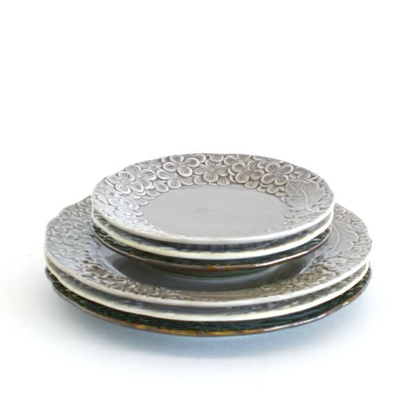 花彫り プレート L ホワイト｜和食器通販｜織部 Online Store【公式】