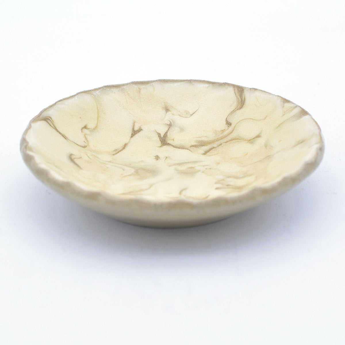 豆皿slipware(マーブル白)