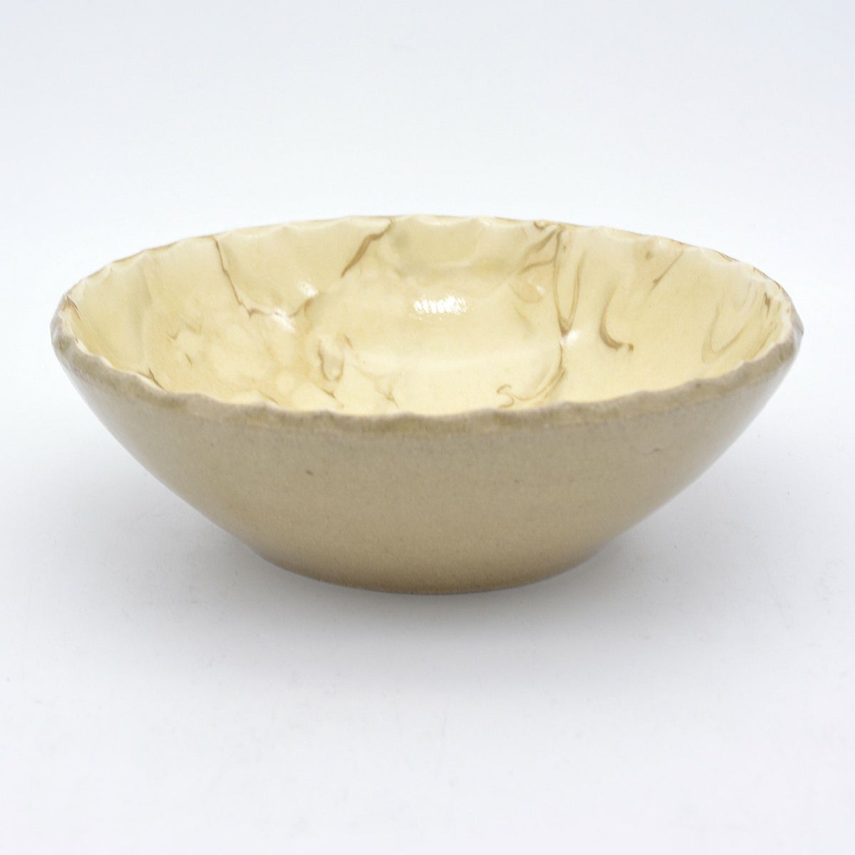 ボウルslipware(マーブル白)