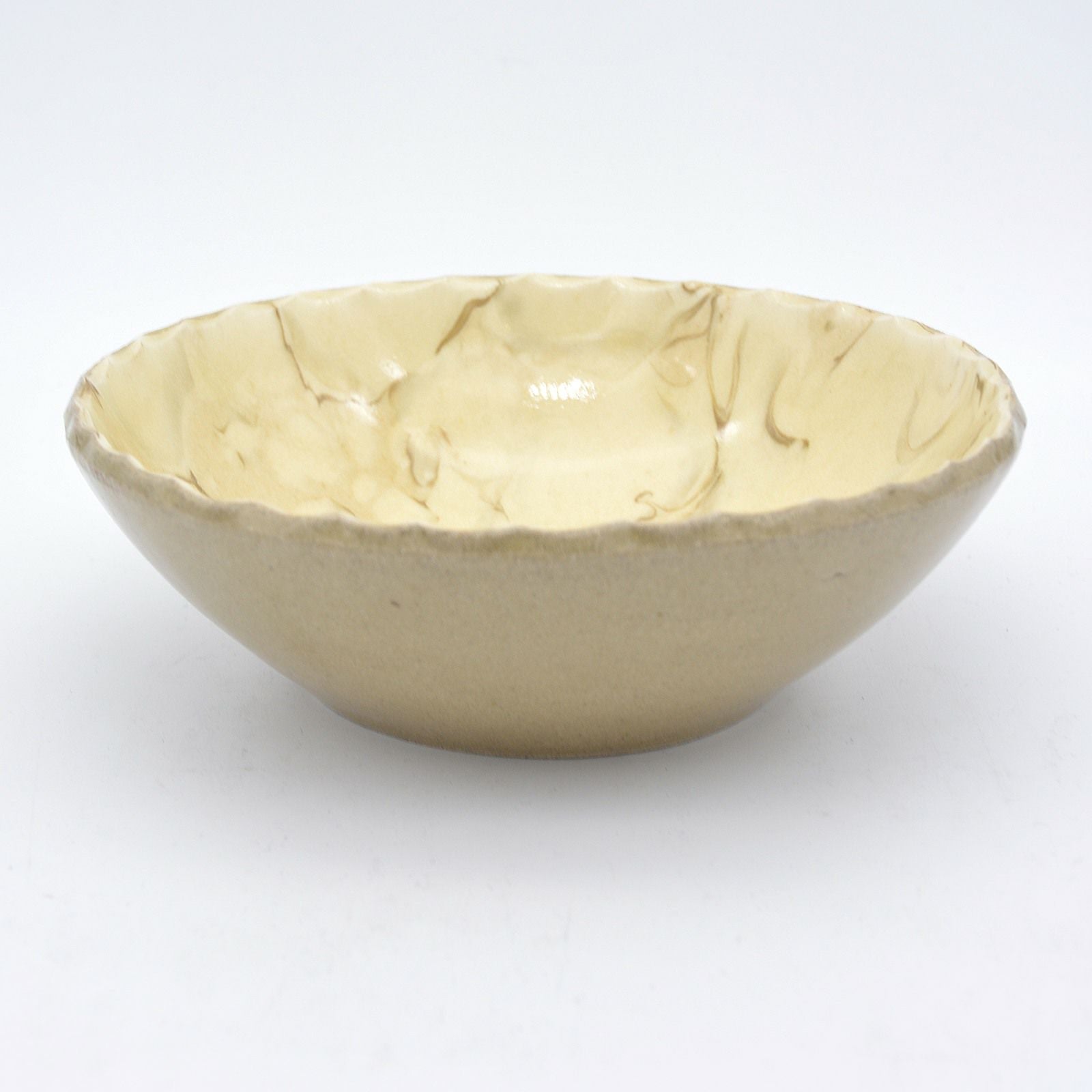 ボウルslipware(マーブル白)