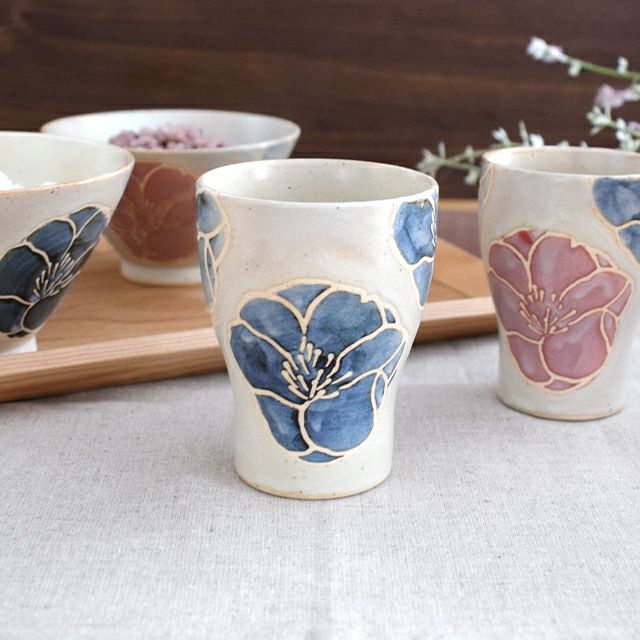 たま花 コップ 大｜和食器通販｜織部 Online Store【公式】