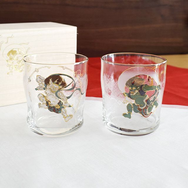 風神雷神 ロックグラス ペアセット｜和食器通販｜織部 Online Store