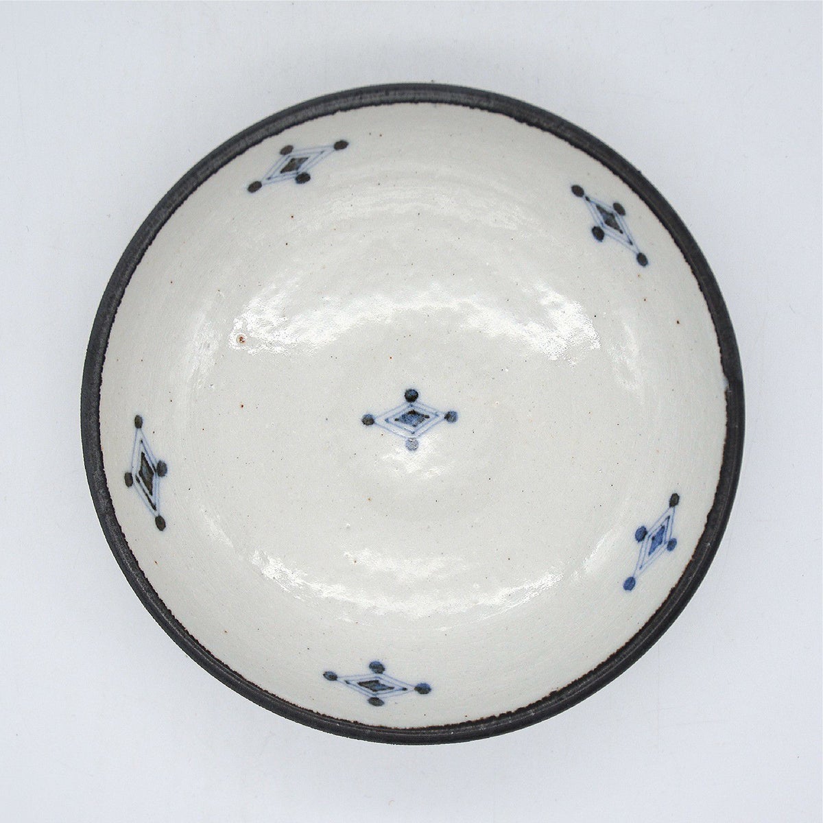 染付古砥部文深皿(５寸 菱文)