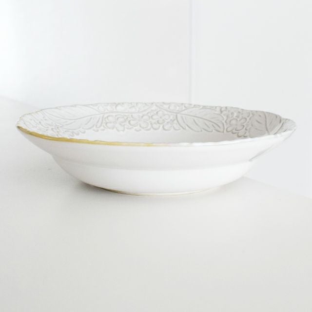 花彫り パスタボウル ホワイト｜和食器通販｜織部 Online Store【公式】