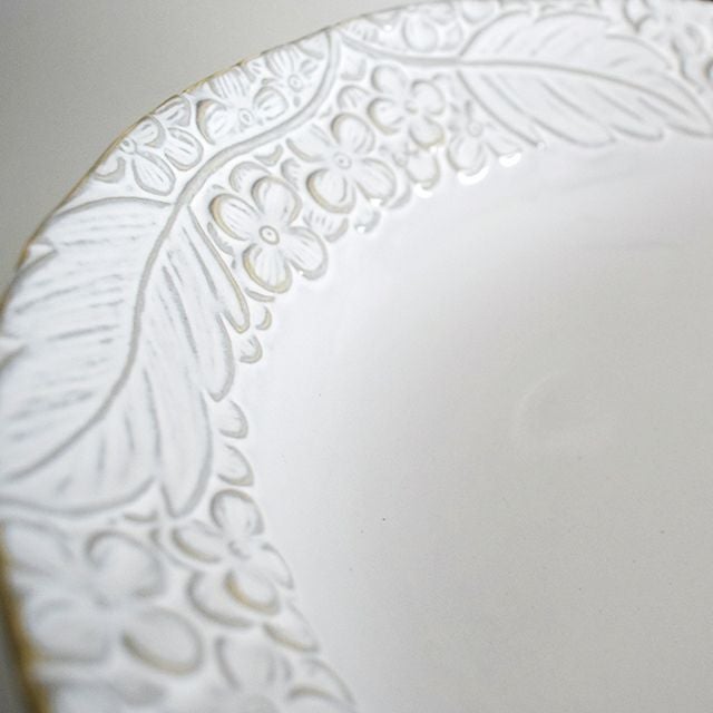 花彫り パスタボウル ホワイト｜和食器通販｜織部 Online Store【公式】