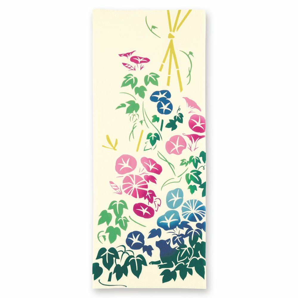 注染手拭い 朝顔ねこ