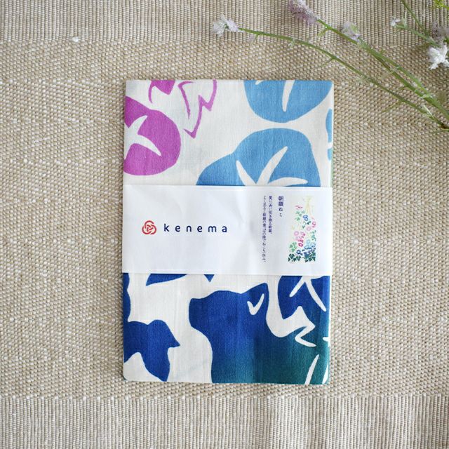 注染手拭い 朝顔ねこ