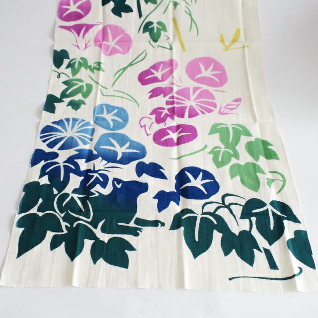 注染手拭い 朝顔ねこ