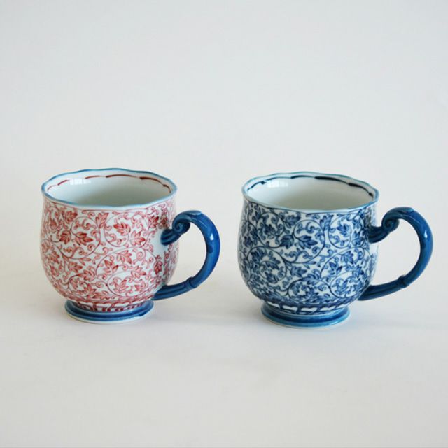 染赤絵唐草ペアマグ｜和食器通販｜織部 Online Store【公式】