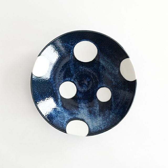 軽～い 窯変紺水玉浅鉢 23cm