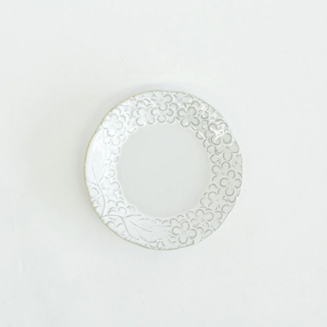 花彫りプレート Ｓ ホワイト