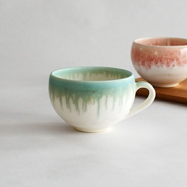 釉流し スープカップ 緑｜和食器通販｜織部 Online Store【公式】