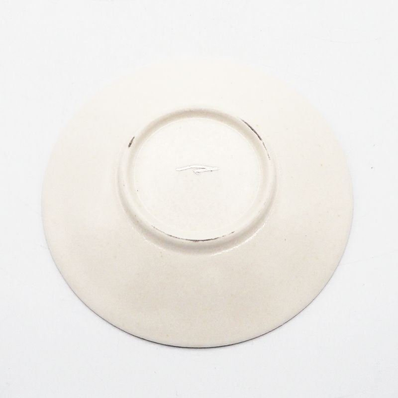 プラチナ彩画白釉小皿