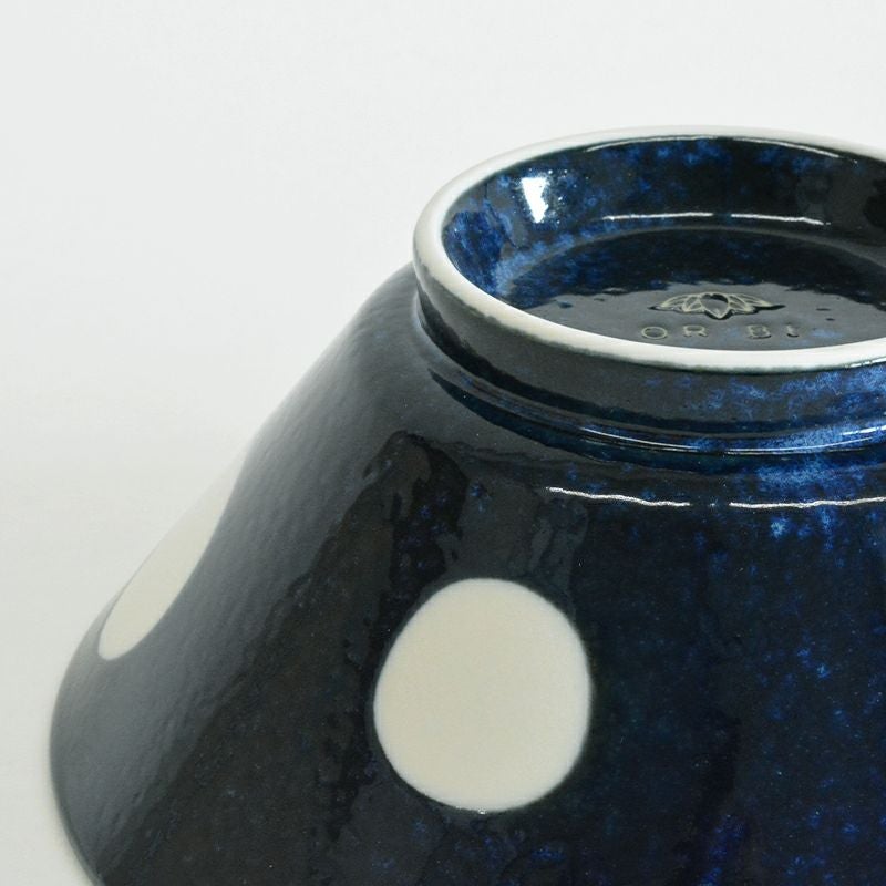 軽～い 窯変紺水玉ラーメン丼