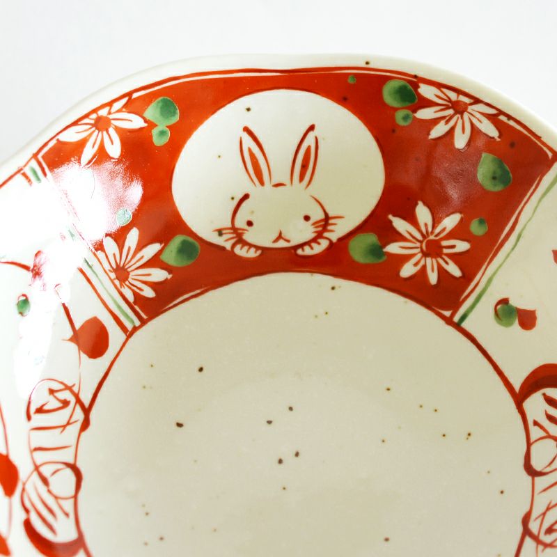 赤絵花うさぎ小皿揃｜和食器通販｜織部 Online Store【公式】