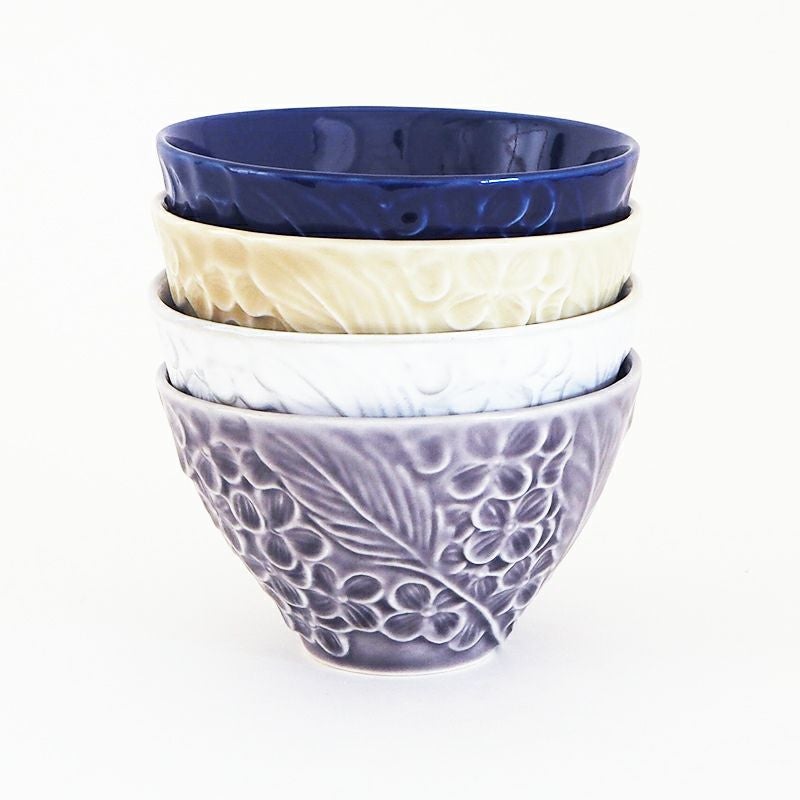 花彫り 飯碗 青紫｜和食器通販｜織部 Online Store【公式】