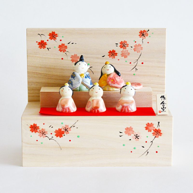 ぽてりひな2人（麻の葉）桜几帳付｜和食器通販｜織部 Online Store【公式】