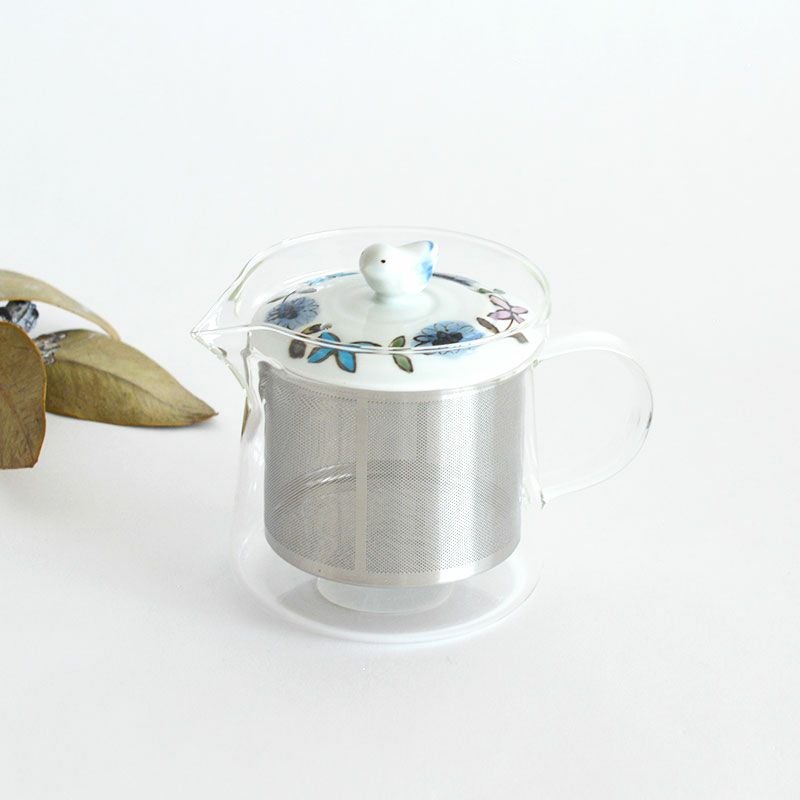 ブルーメSSガラスポット 青・小