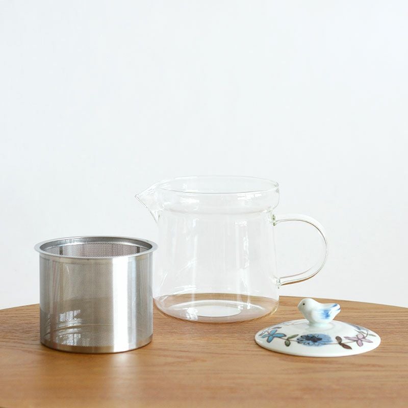 ブルーメSSガラスポット 青・小