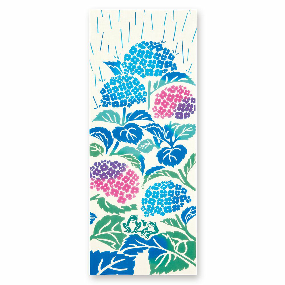 注染手拭い 雨宿りの出会い